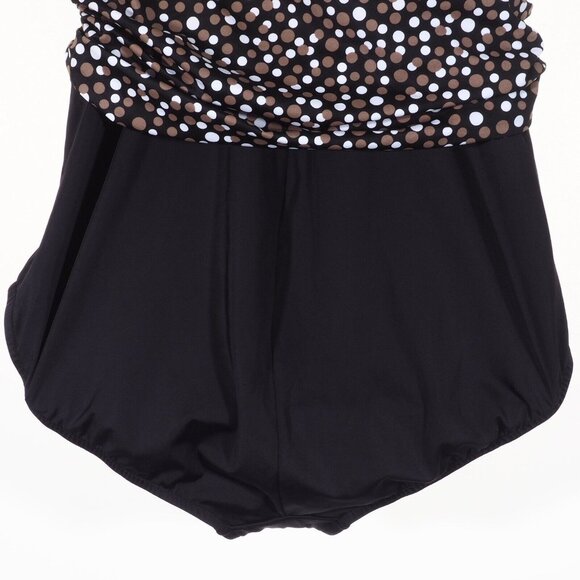 Catalina Swimsuit 18 W 20 W Piece Black Brown White Rouched Set in Bra 2X NWOT - Picture 8 of 10